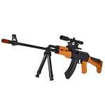 Warrior AK47 200 FPS Spring Airsoft Sniper Rifle w/Goggles, Bipod 