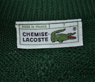 CHEMISE LACOSTE GREEN CASUAL PULLOVER CREWNECK COTTON KNIT SWEATER 