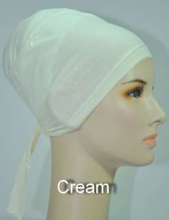for$15.98 Cotton Bonnet Hijab Chemo Cap Hair Loss Hijab Solid colors 