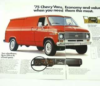 1975 75 Chevrolet CHEVY VAN BROCHURE G10 G20 G30  