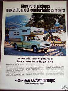 1968 CHEVROLET Camper Pickup Trucks vintage ad  