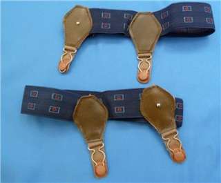 VTG Male Sock Garters by KING New in Box IOB Navy with Design 