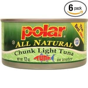MW Polar Foods All Natural Chunk Light Tuna, 12 Ounce Cans (Pack of 6 