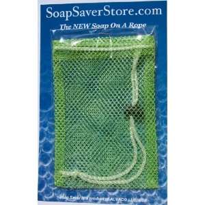  Soap Saver, Green w/ String Lock, the New, Soap on a Rope Beauty