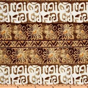 44 Wide Hawaiian Collection Koko Head Tapa Brown Fabric 