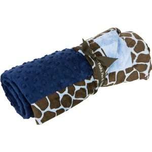  Funky Giraffe & Navy Snuggler Blanket Baby