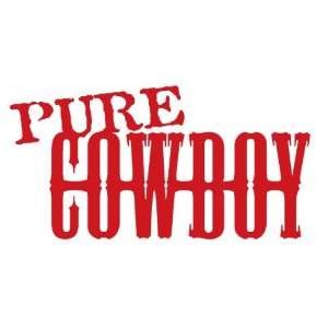   Cowboy Decal / Sticker   Size 5 x 2.5 inches   Color Red Automotive