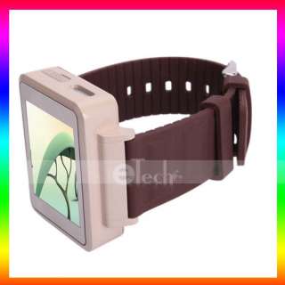 New K1Quad band Cell Phone Watch Mobile Bluetooth Brown  