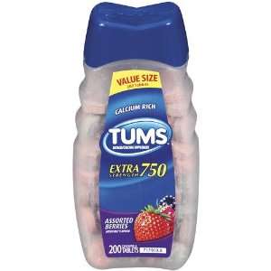  Tums Ex, Assorted Berries, 200 Count Health & Personal 