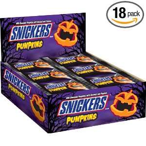 Snickers Pumpkin Singles, 1.1 Ounce (Pack of 18)  Grocery 