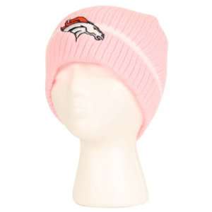  Denver Broncos Womens Pink Ribbed Winter Knit Beanie 