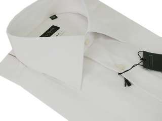 NEW VALENTINO Mens Solid White Slim Fit Dress Shirt 17 34/35 (Euro 43 