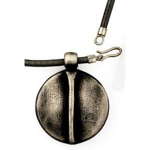 Circle Pendant with Oxidized Line From the Nocturnal Collection By 