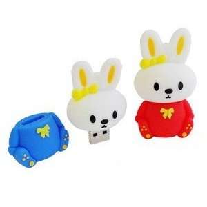  4GB Blue Lovely Rabbit Style USB Flash Drive with Keychain 