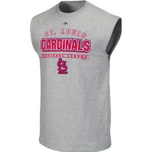 St. Louis Cardinals Grey Majestic Division Leader Sleeveless T Shirt