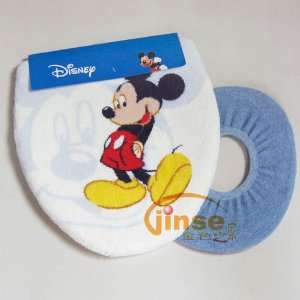   Mickey Mouse Bathroom Toilet Lid Blue Cover Set 