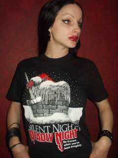 SILENT NIGHT DEADLY NIGHT shirt HORROR SLASHER XMAS 80S  