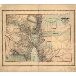  1862 Civil War Map of Colorado Territory