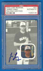 JAMES LONEY Signed 2002 Just ROOKIE RC Crad PSA/DNA Los Angeles 