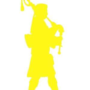  Bagpipes Bagpiper small 3 Tall YELLOW vinyl window decal 