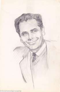 GLENN FORD ACTOR VINTAGE THOMERON ART SKETCH DRAWING  