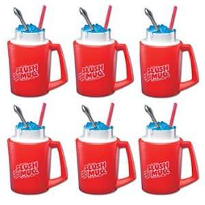  Slush Mugs Frozen Beverage Red Slushie Cups (Set of 6 