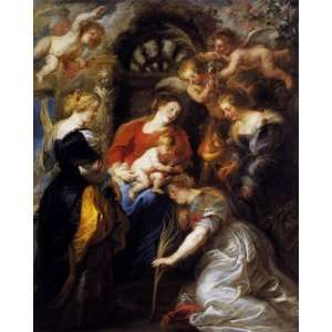  Oil Painting The Crowning of St Catherine Peter Paul 