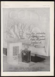 1937 Coty Le Chypre perfume bottle photo French ad  