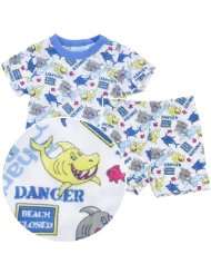 Shark Beach Shorty Pajamas for Infant and Toddler Boys