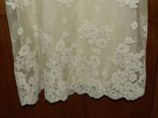 PRISCILLA OF BOSTON Vintage Ivory Lace Wedding Gown Long Sleeve Sz XS 