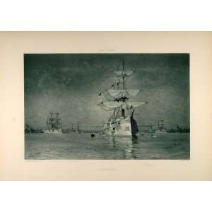   Harbor White Squadron Dean   Original Photogravure