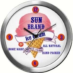 SUN 14 Inch Ice Cream Metal Clock Quartz Movement  Kitchen 