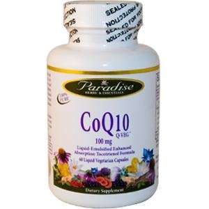  Paradise Herbs CoEnzyme Q10 100mg w/Tocotrienols, 60 count 