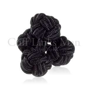  Coal Black Silk Knot Cuff Links CL SK 0013 Jewelry