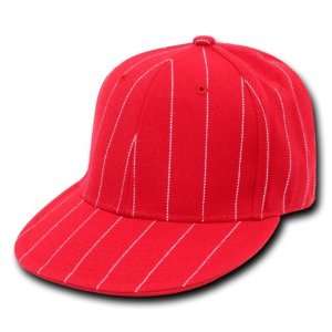  RED PIN STRIPE FITTED BASEBALL CAP HAT CAPS SIZE 6 7/8 