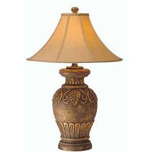  Gold Paving Stone Finish Floral Table Lamp