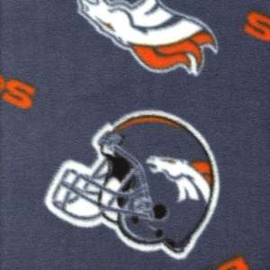  Denver Broncos Blue FLEECE Fabric (By the Yard) Sports 