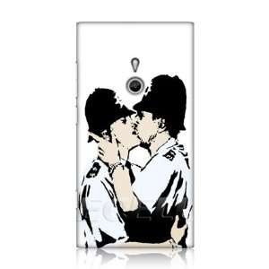  Ecell   BANKSY COPPERS KISSING GRAFFITI WHITE BACK CASE 