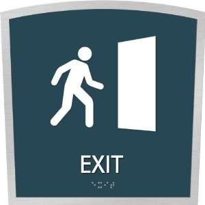  Exit w/Man/Door Symbol Sign, 8.625 x 8.625 Office 