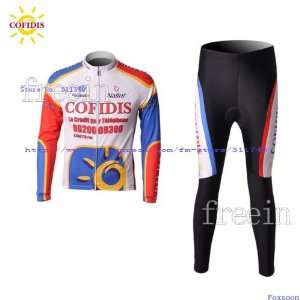  2009 cofidis long sleeve cycling jerseys and pants set 