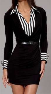   Dress With Belt Black White Business Elegant Classy 8 10 12  