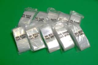 1000 RECLOSABLE BAGS CLEAR ZIP LOCK 2MIL POLY BAG 2” x 3” 1,000 