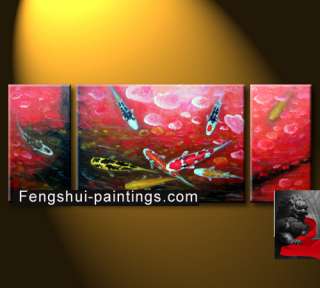Abstract Feng Shui Painting Chinese Koi Fish Painting  