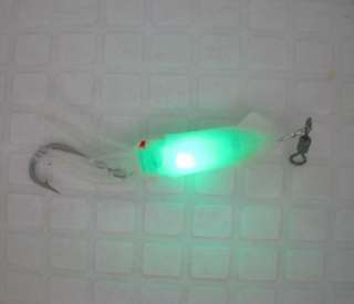 2pc Saltwater Fishing Lure Set~ Deep LED Light Squid Bait+ 7/0 Hook +3 