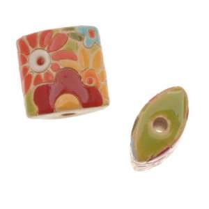  Golem Studio Ceramic Rectangle Pillow Beads Bright Floral 