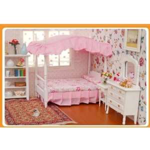  Dollhouse Bedroom Furniture Bed Dresser Nightstand Toys 