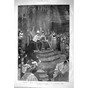  1903 PARLIAMENT KING SPEECH THRONE HOUSE LORDS FINE ART 