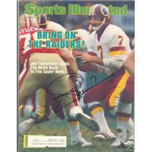 Redskins Qb Joe Theismann Signed Si Sports Illustrated 