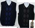 Club Room Sweater Vest Merino Wool Argyle mens sizes; M, L, XL, 2XL 