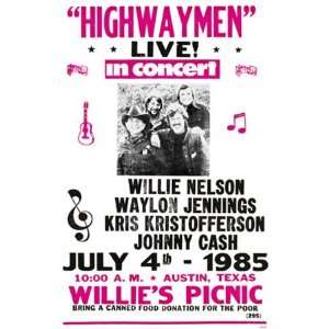Highway Men Live in Concert Concert Poster